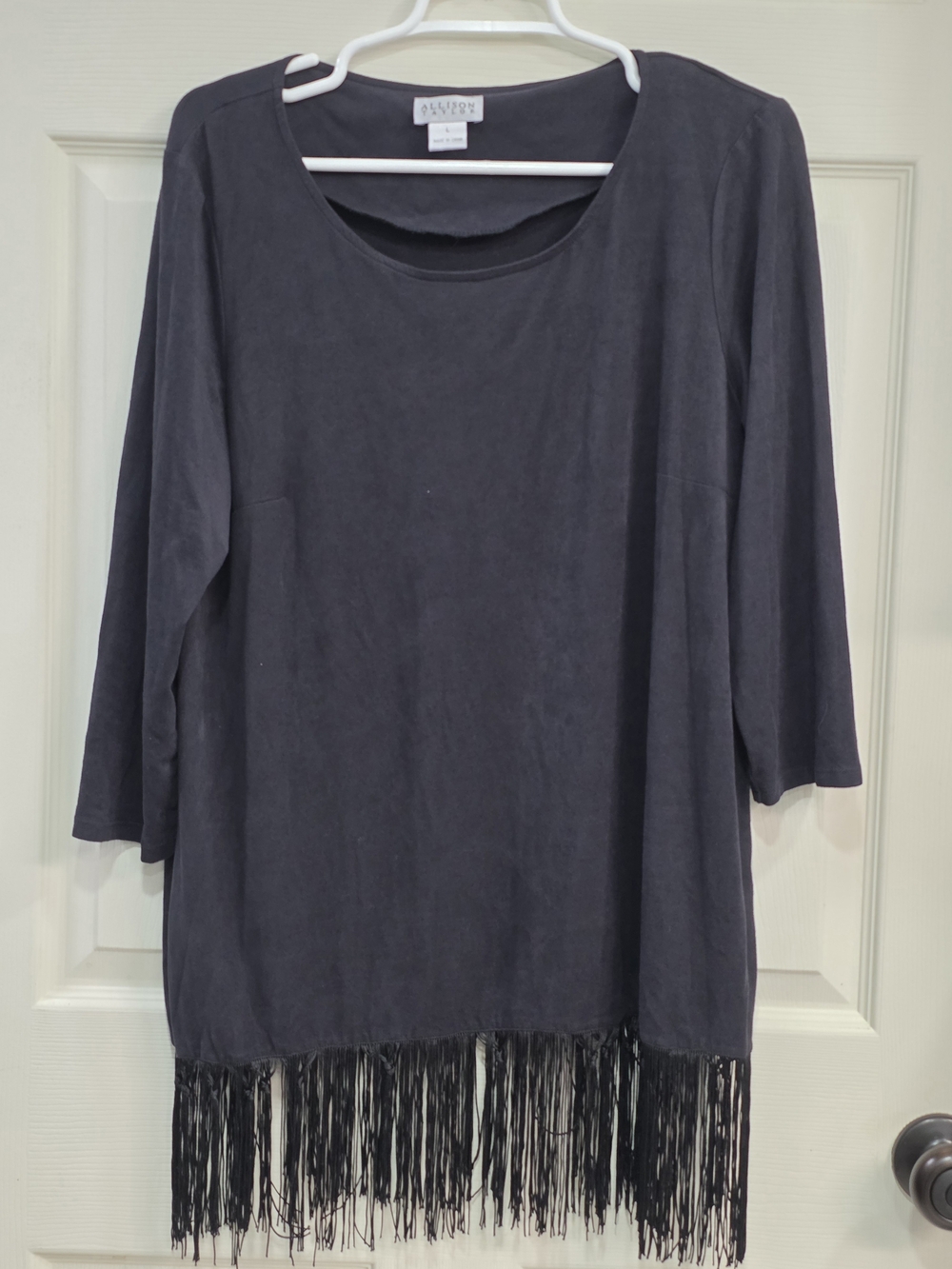 Allison Taylor Black Fringe Hem Tunic